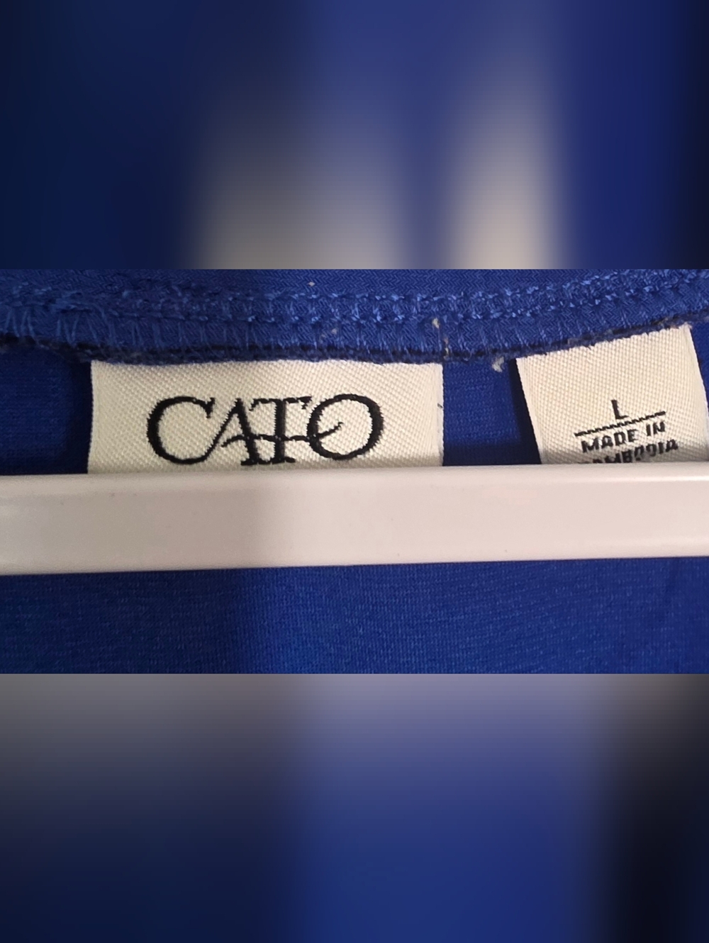 Cato Royal Blue Sleeveless Tank with Floral Appliqués - Picture 3 of 3